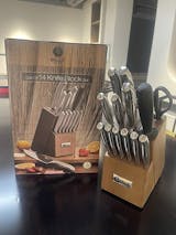 Bill.F® 16-pc German Stainless Steel Cutlery Block Set Kitchen Knife Set  with Built-in Knife Sharpener – BillF