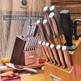  CF001 Knife Sets,14 Pieces German Stainless Steel Kitchen Knife  Block silver Sets,Years of knife-making Experience Durable and Strong Knife  Set, 14-Piece High Carbon Stainless Steel Kitchen Knife Hold: Home & Kitchen