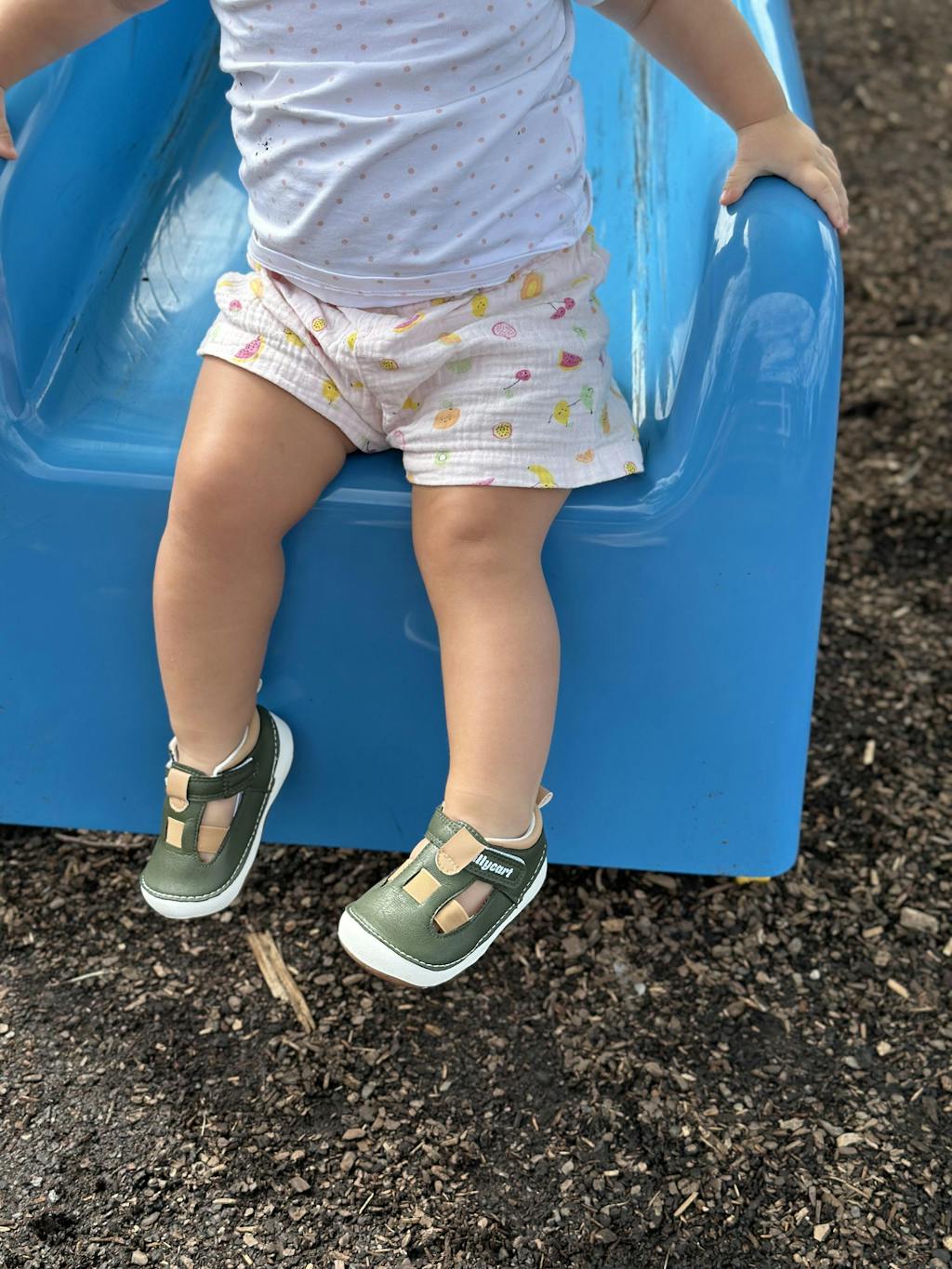 FORREST green and tan baby and toddler unisex sandals