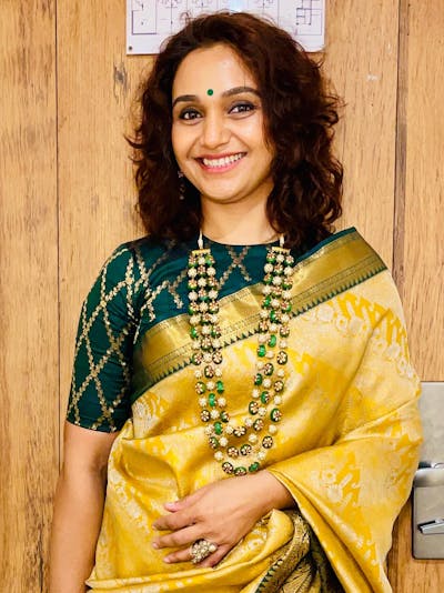 Reena x Tyohaar | Elbow Sleeves Saree Blouse in Dark Green Vine Mesh Brocade