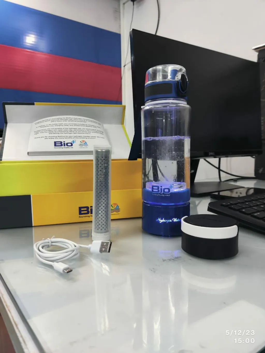 Bio+ Hydrogen Generating Bottle - Drink Hydrogen-Rich Water On-the-Go ...