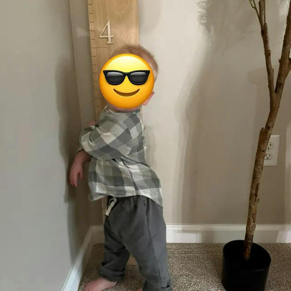 Modern Hickory Growth Chart Ruler - Natural Numbers