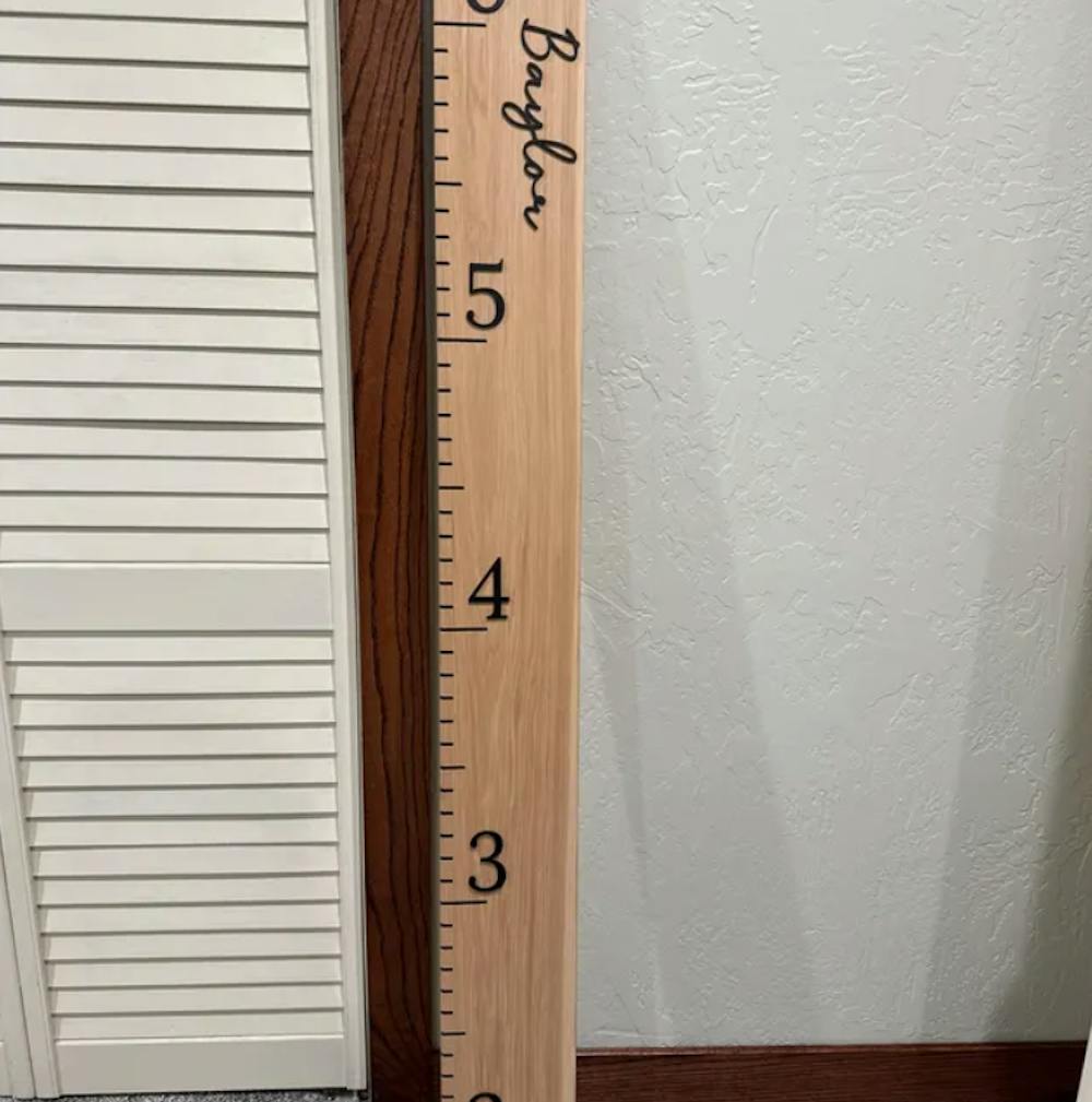 Hickory Growth Chart Ruler - Black Numbers