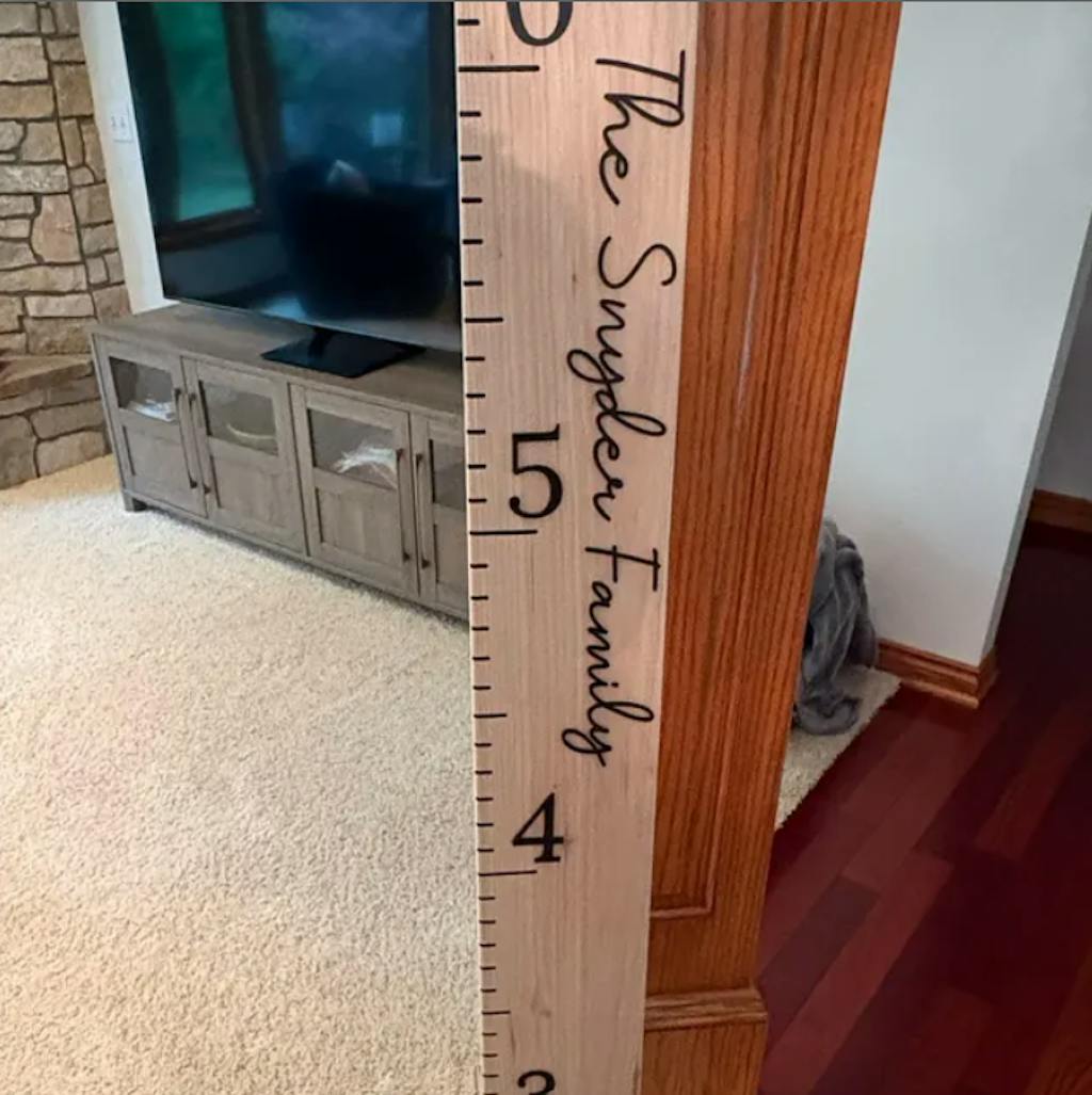 Hickory Growth Chart Ruler - Black Numbers