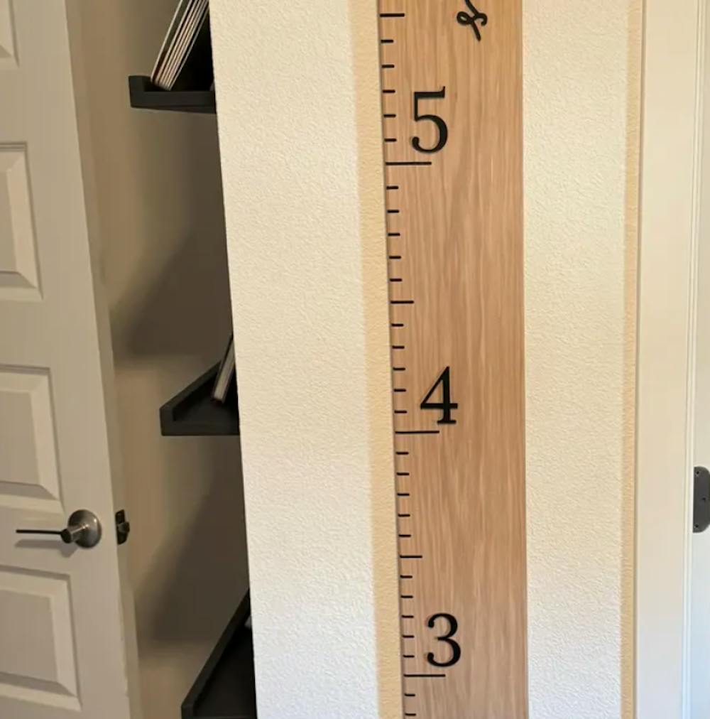 Hickory Growth Chart Ruler - Black Numbers