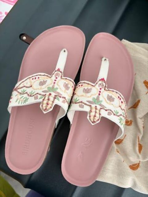 Panchi Cork slides - White