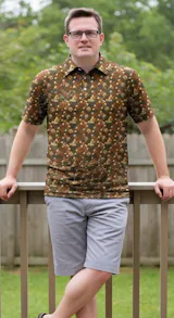 Dachshund Dog Pattern Golf Shirt, Funny Dachshund Golf Shirts For Dog Lovers, Golf Gift For Men's