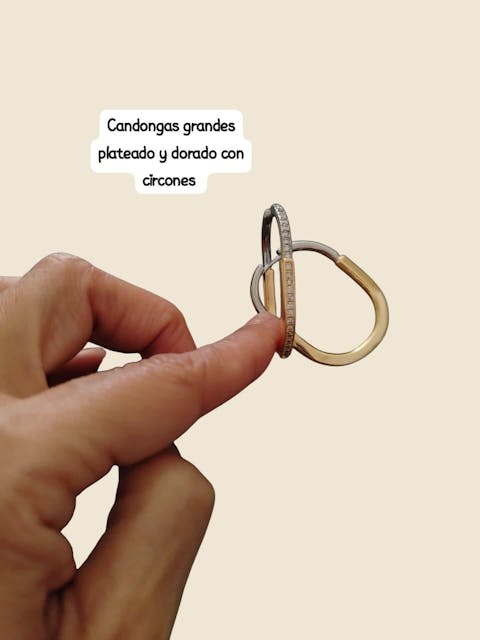 Candonga circones dorada con plateada