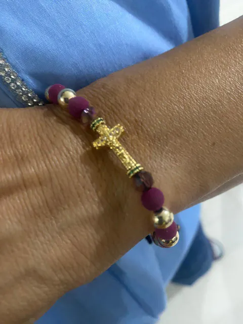 Oro laminado dije cruz pasador