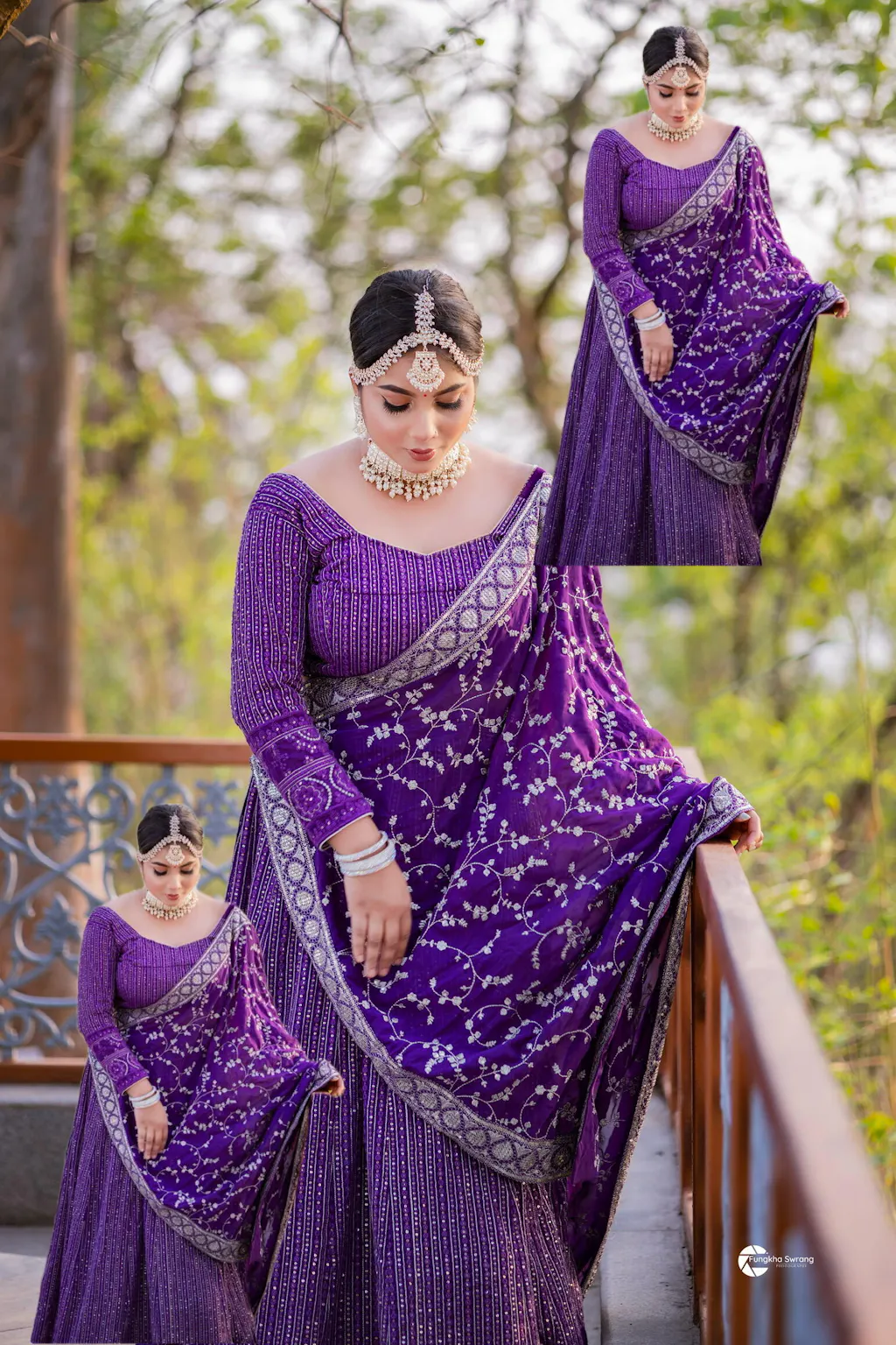 Purple Tissue Fabric Embroidered Wedding Lehenga Choli