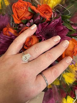 Till Death Do Us Part Rings- Rare Coffin Cut Diamond 14k White Gold Ring Set