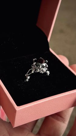 Through Eternity Ring- 3 ct Round Cut Diamond Option with Spider Legs Gothic Wedding Ring