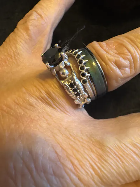 Eternal Adoration- 1.5 Carat Black Diamond Option Gothic Ring Set