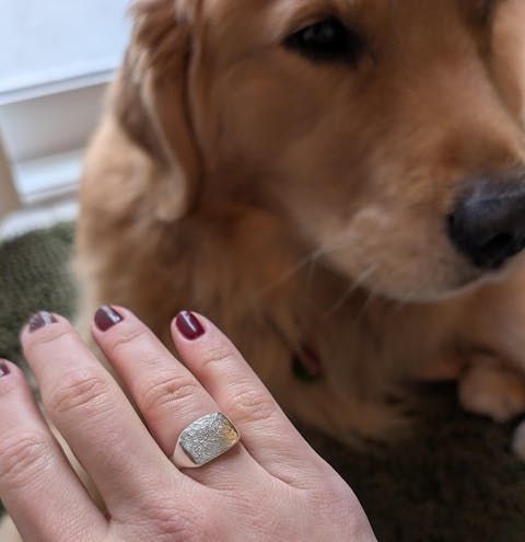 Dog Nose Print Signet Ring