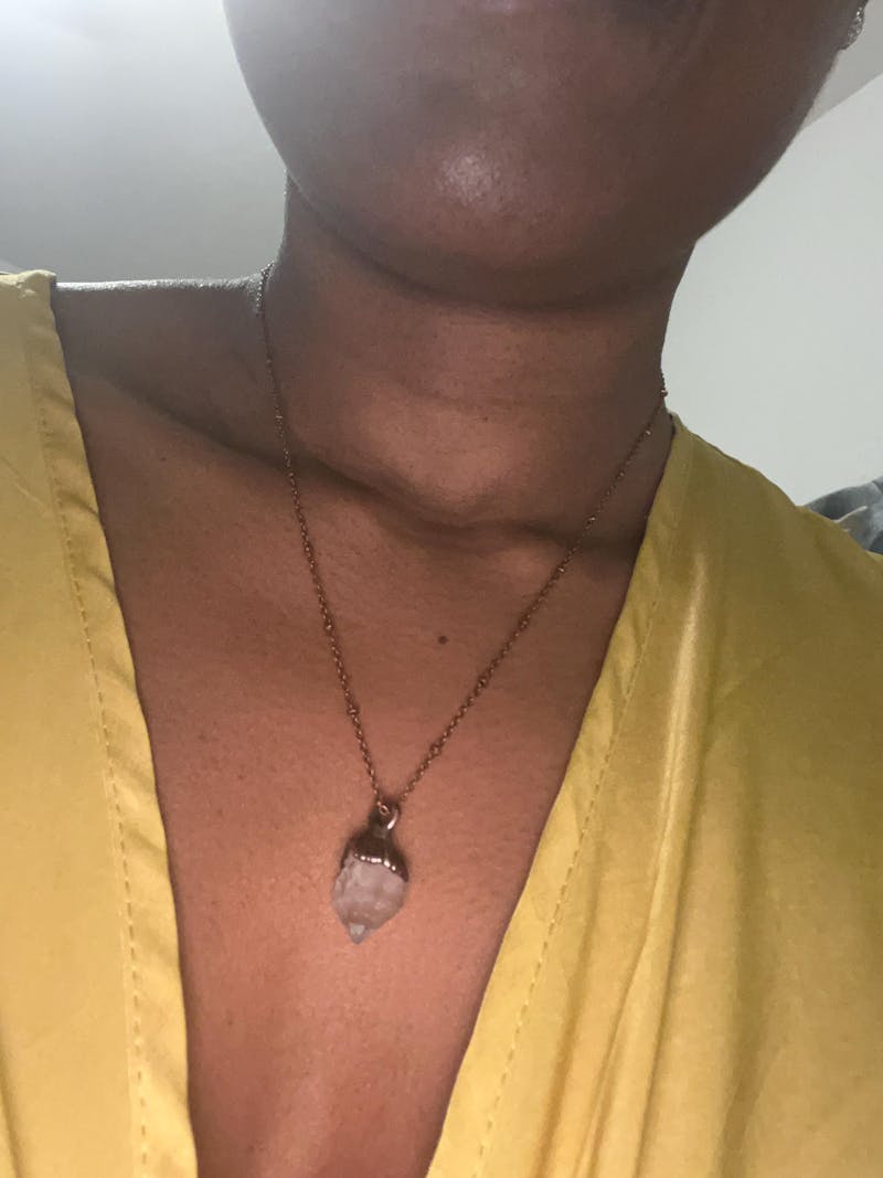 Quartz Necklace — Handcrafted Copper Talisman for Clarity and Calm