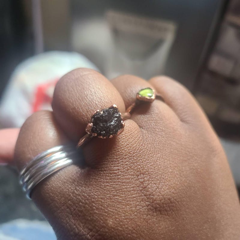 Raw Black Tourmaline Ring -Handcrafted Copper Talisman for Grounding