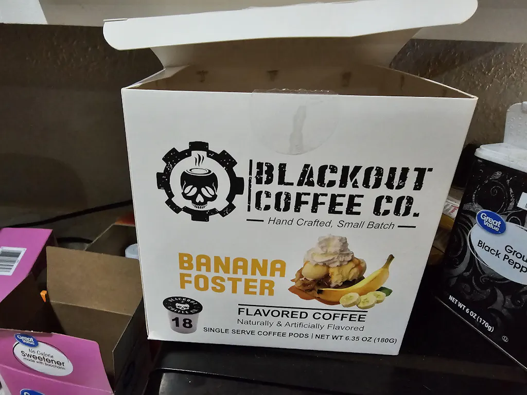 BANANA FOSTER FLAVORED COFFEE PODS 18CT  Blackout Coffee Co