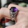 Sterling Silver Amethyst Ring with Tourmalines "Aurora"