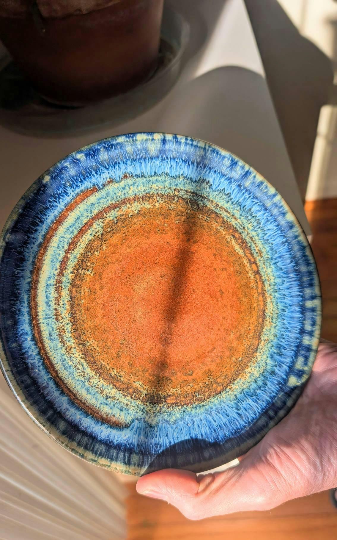 Ceramic Salad Plates - Amber Blue | Ceramic Dessert Plates