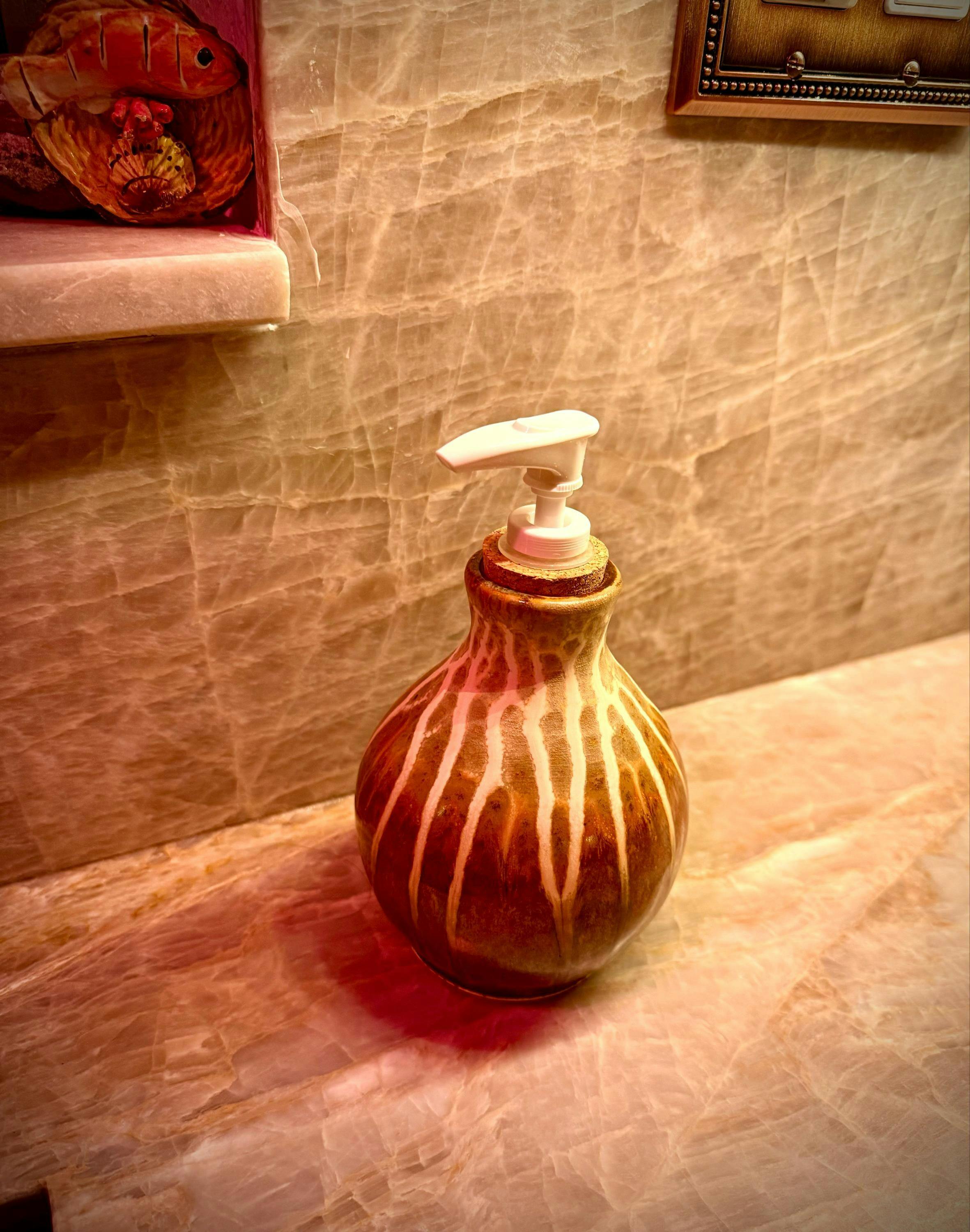 Ceramic Olive Oil Dispenser - Golden Amber | Oil Bottle | Oil Cruet