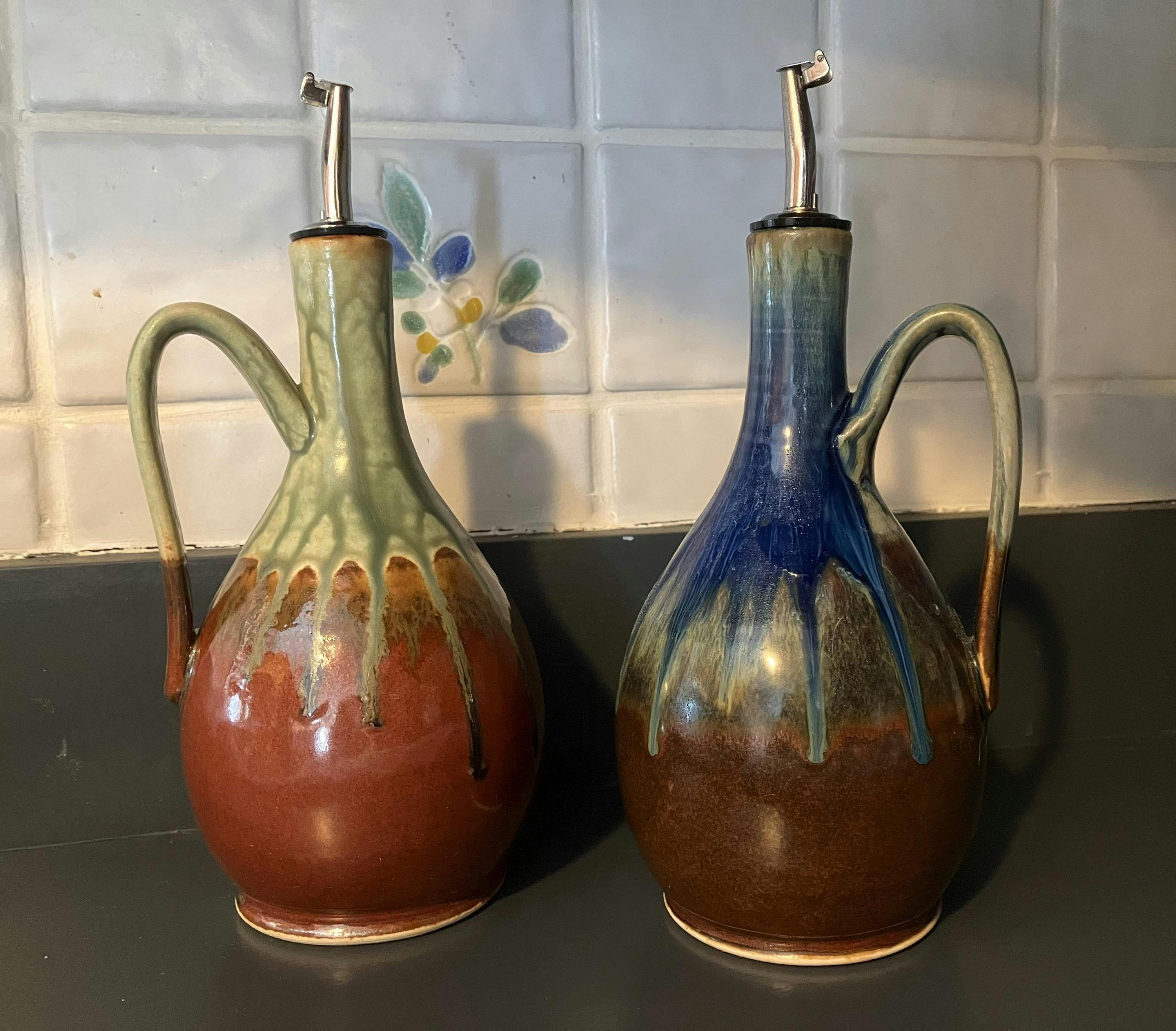 Ceramic Olive Oil Dispenser - Golden Amber | Oil Bottle | Oil Cruet