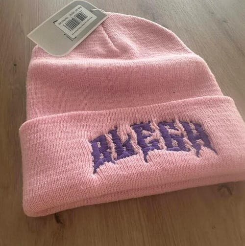 Blegh Beanie Purple Embroidery