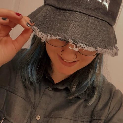 Blegh Distressed Denim Bucket Hat