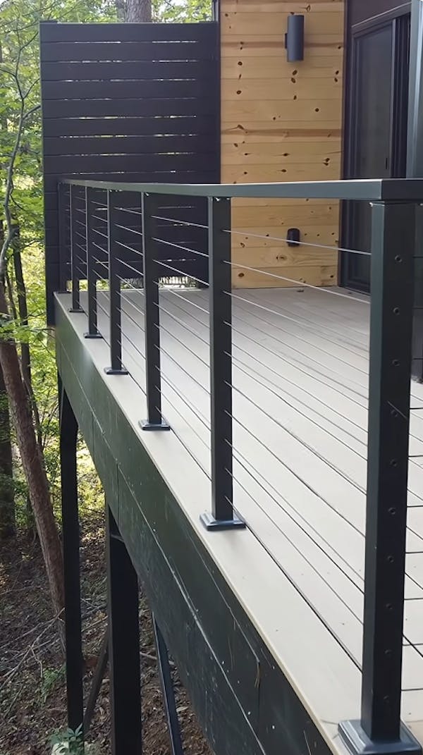 BLIKA 36'' & 42'' Black Surface Mount Cable Railing System DIY Kit (4FT - 28FT, Level Drilled, )