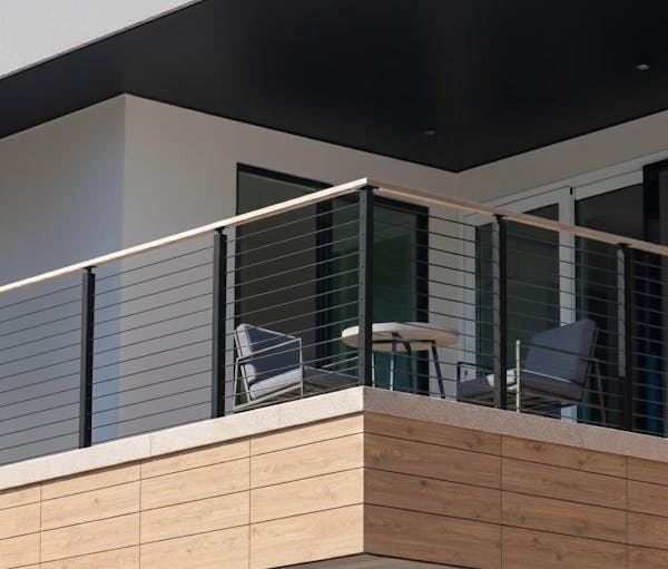 BLIKA 36" Level Drilled Cable Railing Corner Post