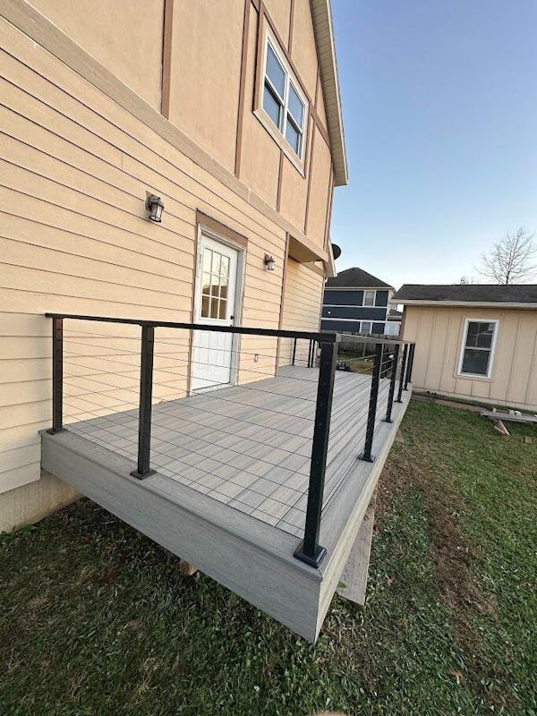 BLIKA 36'' & 42'' Black Surface Mount Cable Railing System DIY Kit (4FT - 28FT, Level Drilled, )