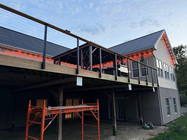 BLIKA 36'' & 42'' Black Surface Mount Cable Railing System DIY Kit (4FT - 28FT, Level Drilled, )