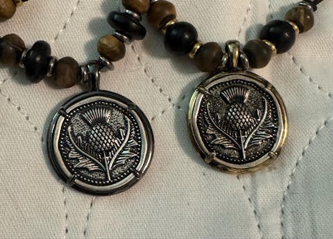 Ancient Greek Reproduction Bee Coin Pendant, Compass Coin, Thistle Coin with bezel. Bee, Compass Pendant, 3 Bezels colors 28mm Fast Ship