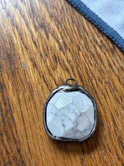 Soldered Natural Stone Pendants, Round Stone Pendants with Gunmetal Soldering, Comes in 5 pattern styles, Natural Stones, Fast Ship.