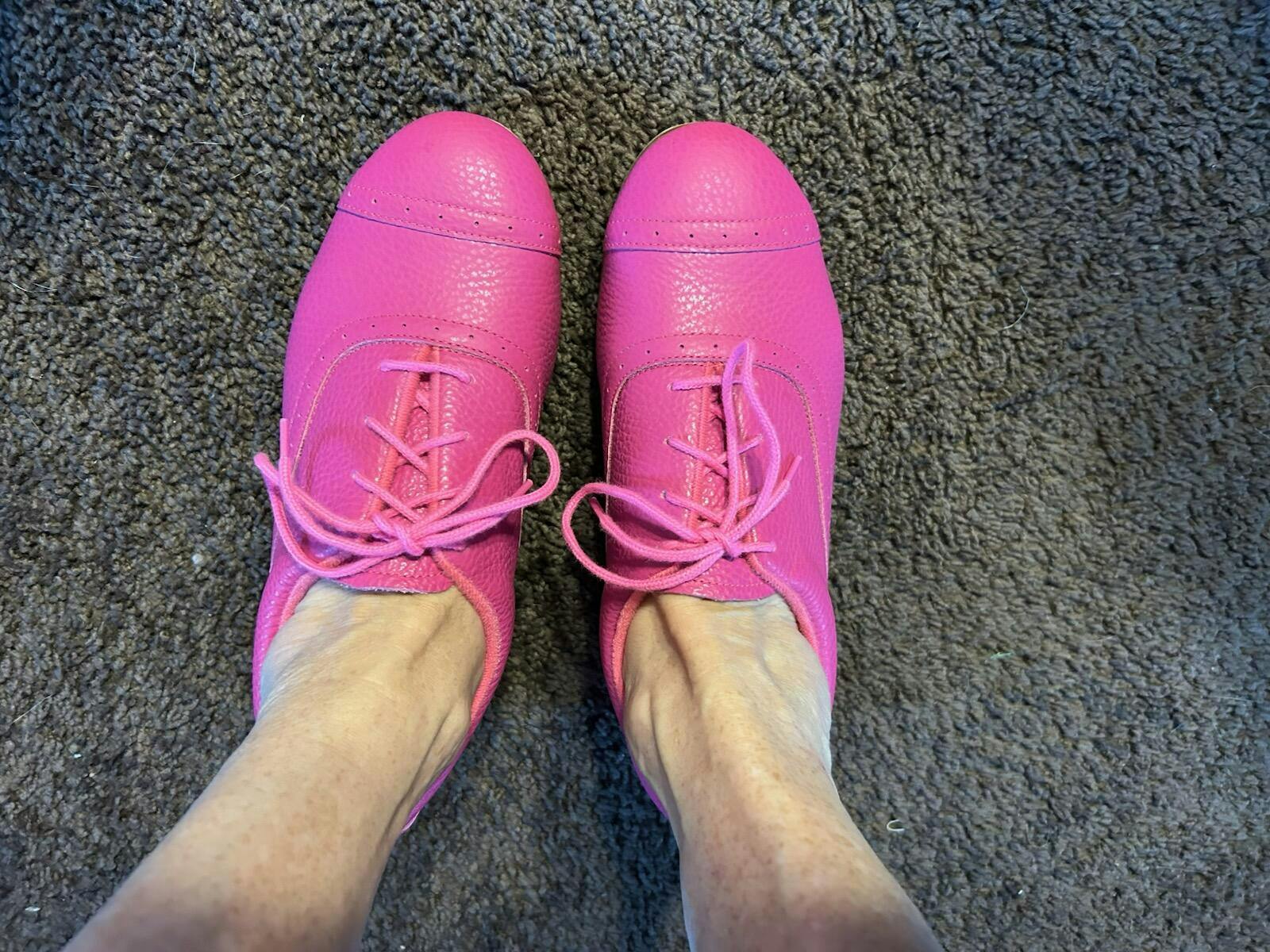 Ladies Jason Samuels Smith Pebble Leather Tap Shoes, Pink – BLOCH