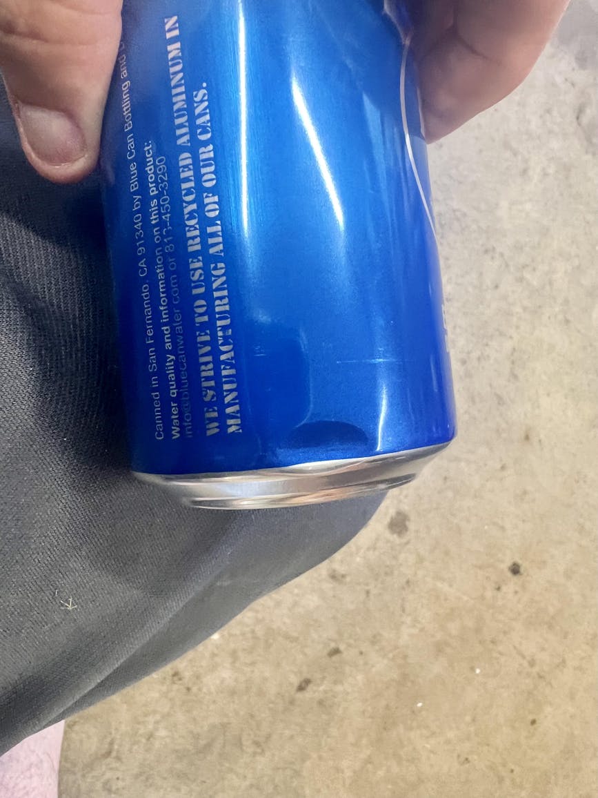 Blue Can Water with a 50 YEAR Shelf Life