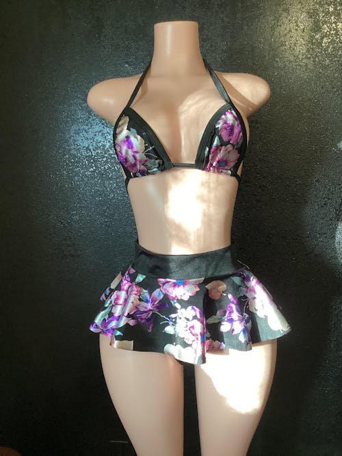 Lolita Foil Printed Stretch Mesh Fabric | Blue Moon Fabrics