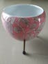 Pink Floral - Round Metal Pot With Stand
