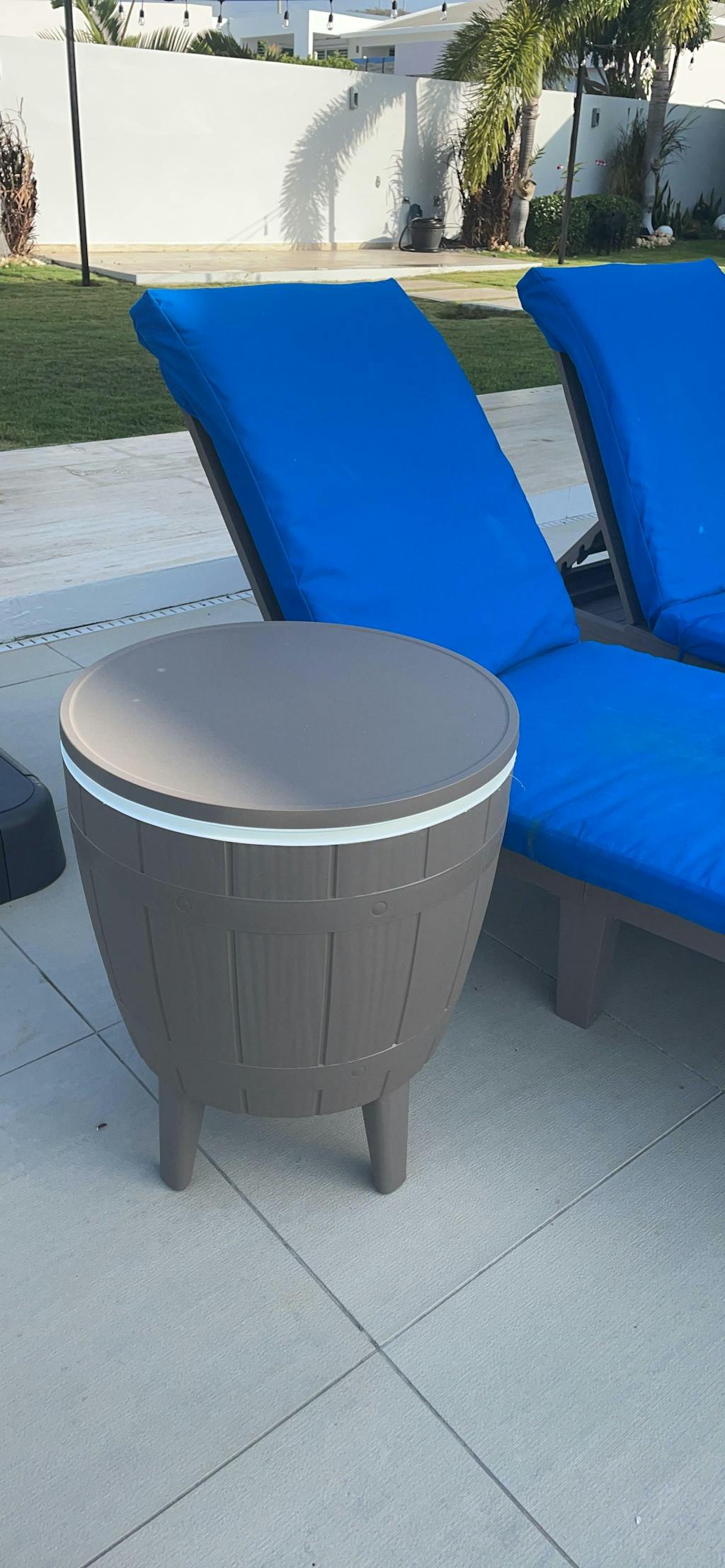 Bluu Bar Height Patio Table with Cooler Weather Resistant Resin