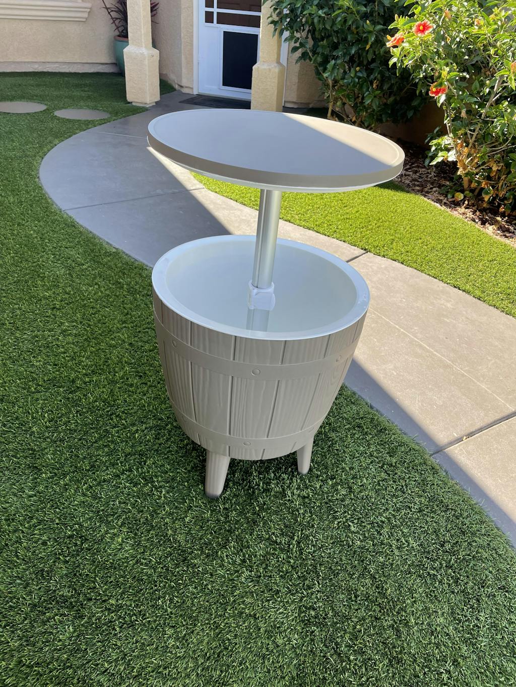 Patio Cooler Table Weather Resistant Resin Bluu