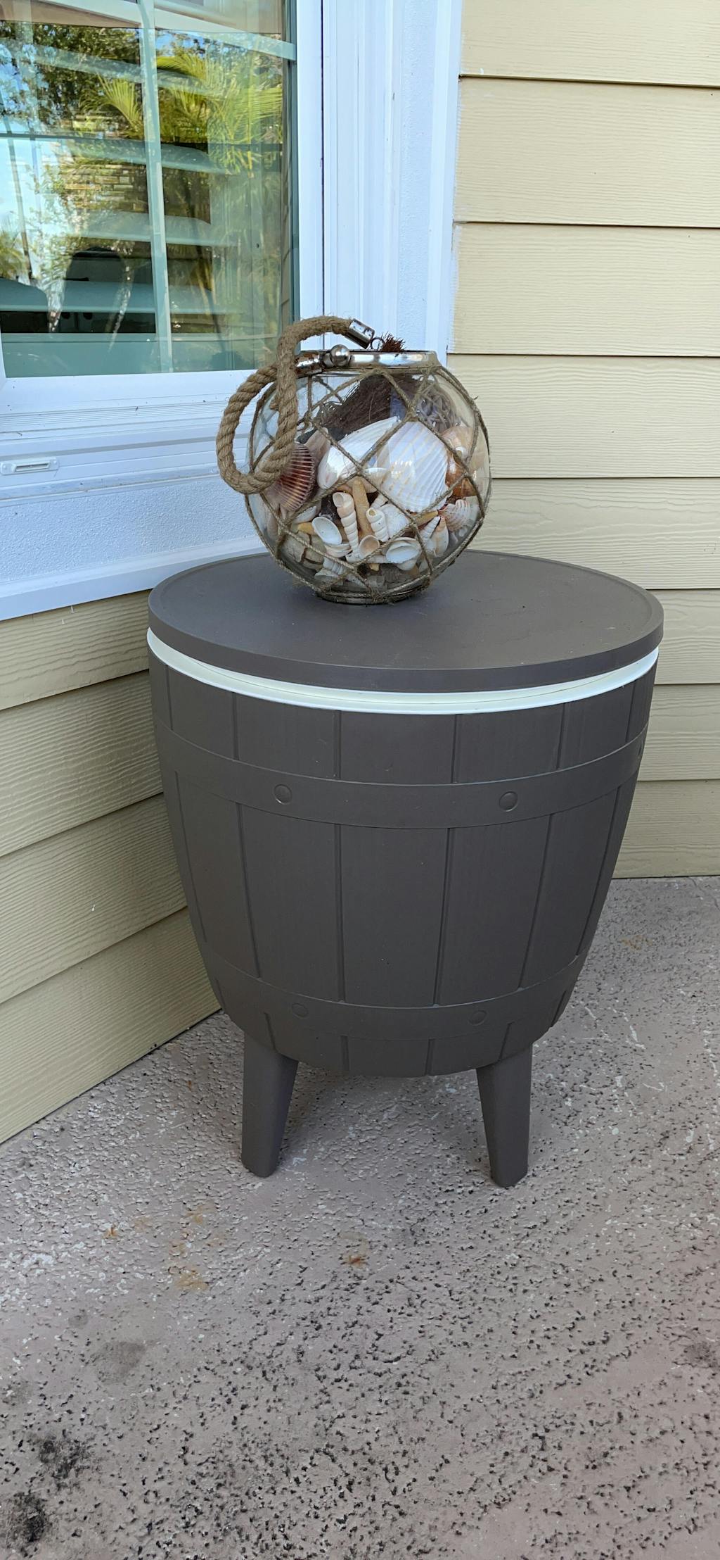 Patio Cooler Table Weather Resistant Resin Bluu