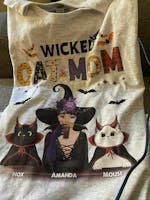 Wicked Cat Mom Personalized Shirt, Halloween Gift, Personalized Gift for Cat Lovers, Cat Mom, Cat Dad - TS283PS01