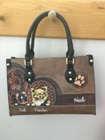 Dog Personalized Leather Handbag, Personalized Gift for Dog Lovers, Dog Dad, Dog Mom - LD047PS03