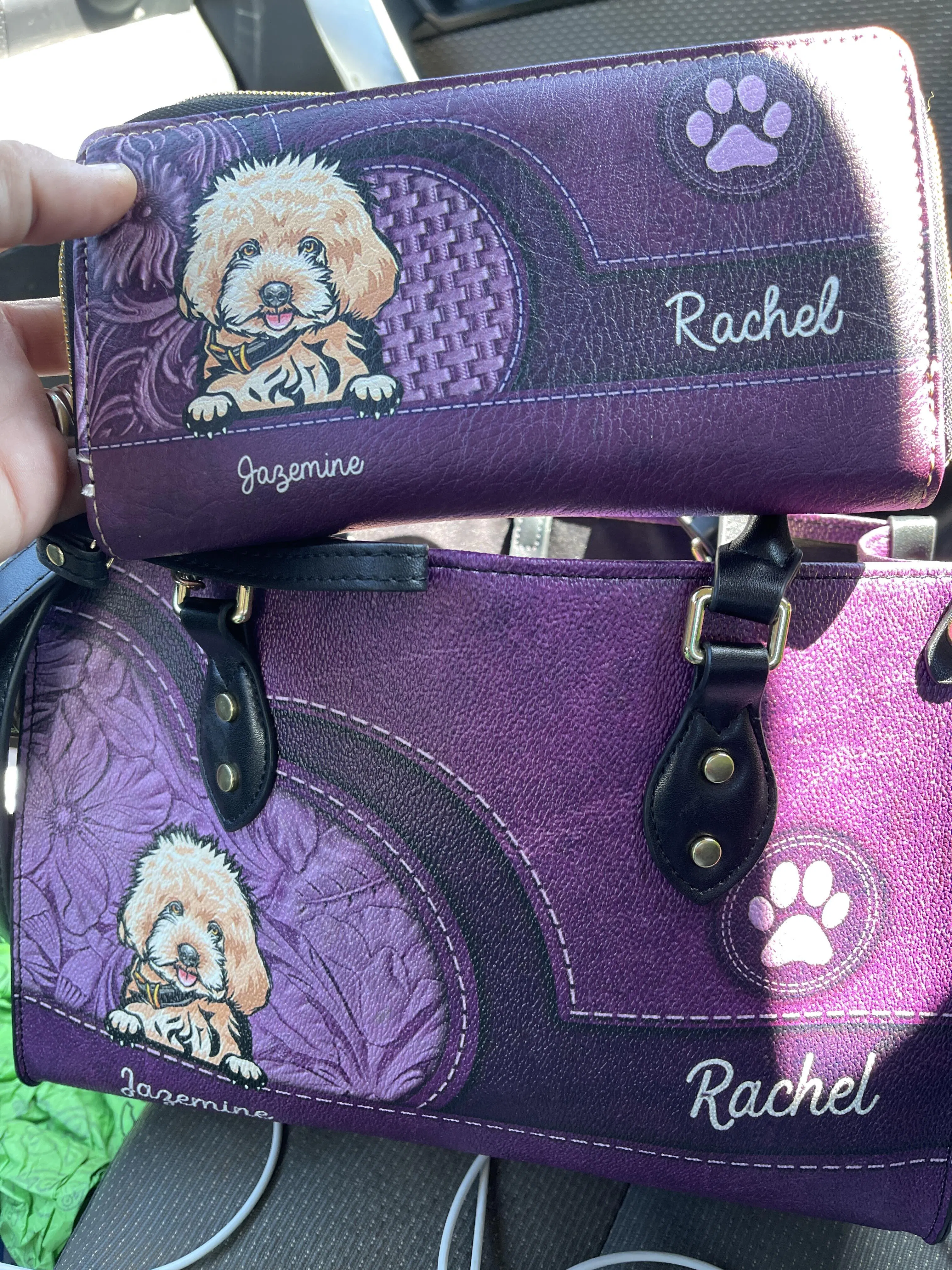 Handmade First Layer Cowhide Engraved Cat Handbag