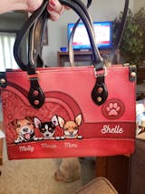 Pets Personalized Leather Handbag(Cat & Dog) - madroop