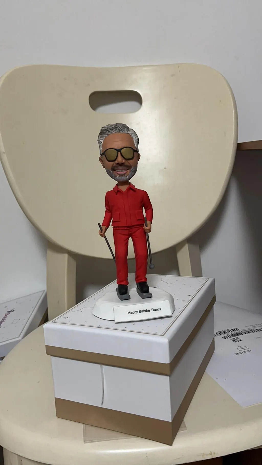 Male Skier Bobblehead - Custom Skiing Figurine Gift Doll main image 1