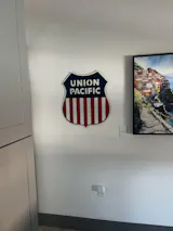 Union Pacific Railroad Shield Tribute Sign | 25" Heavy-Duty Steel
