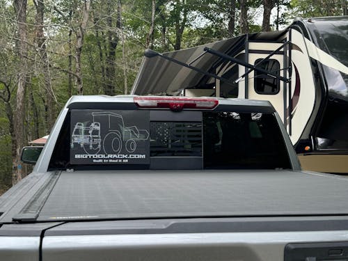 Rear Back Middle Window American Flag Vinyl Decal Stickers Fits Chevy Silverado and GMC Sierra 2019-2025