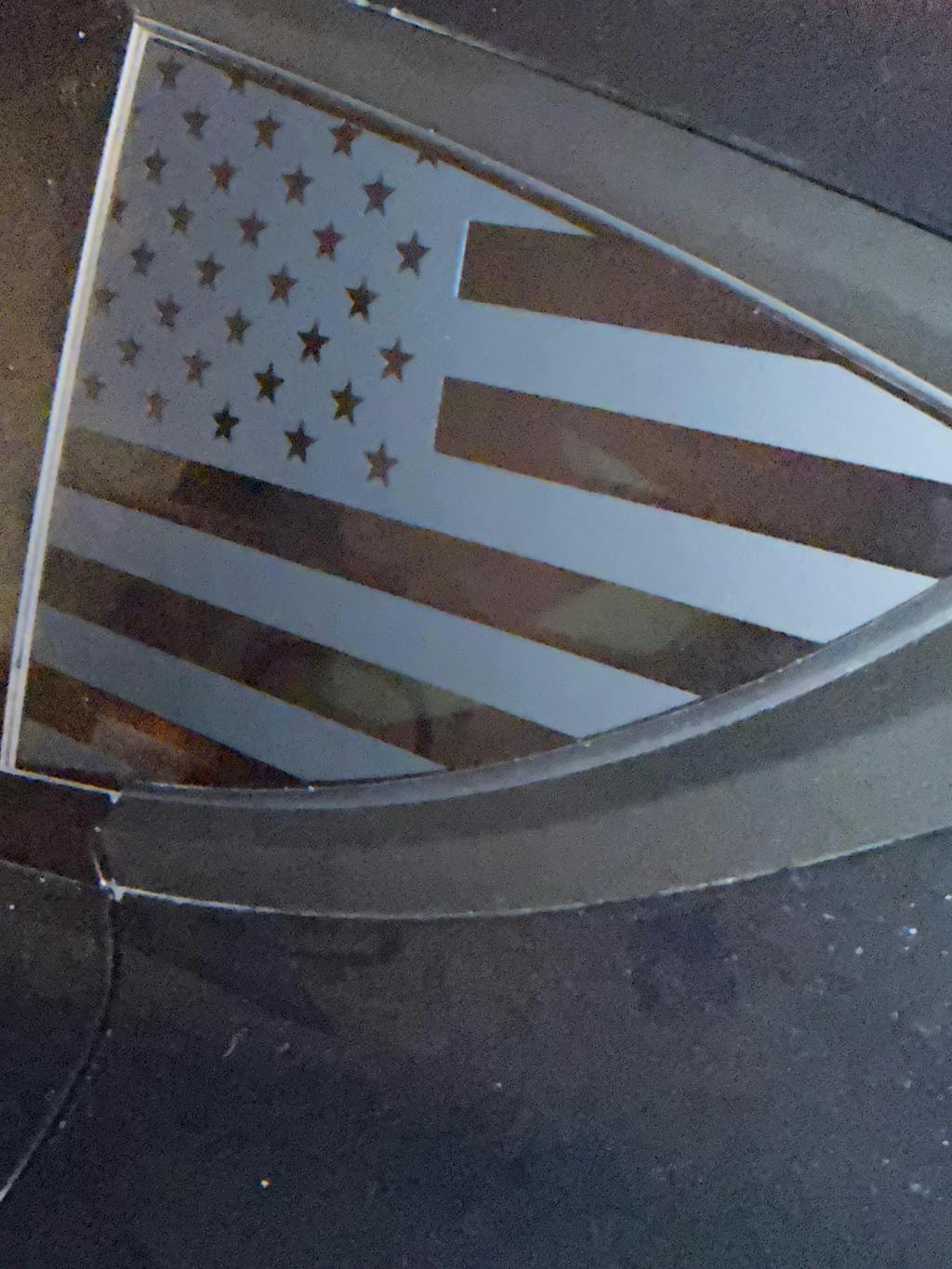 American Flag Quarter Window Decal for Tesla Model Y – Precut Matte Black Vinyl