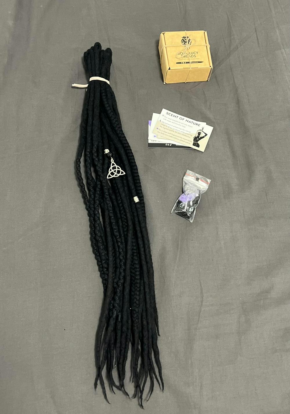 Dark viking wool dreads