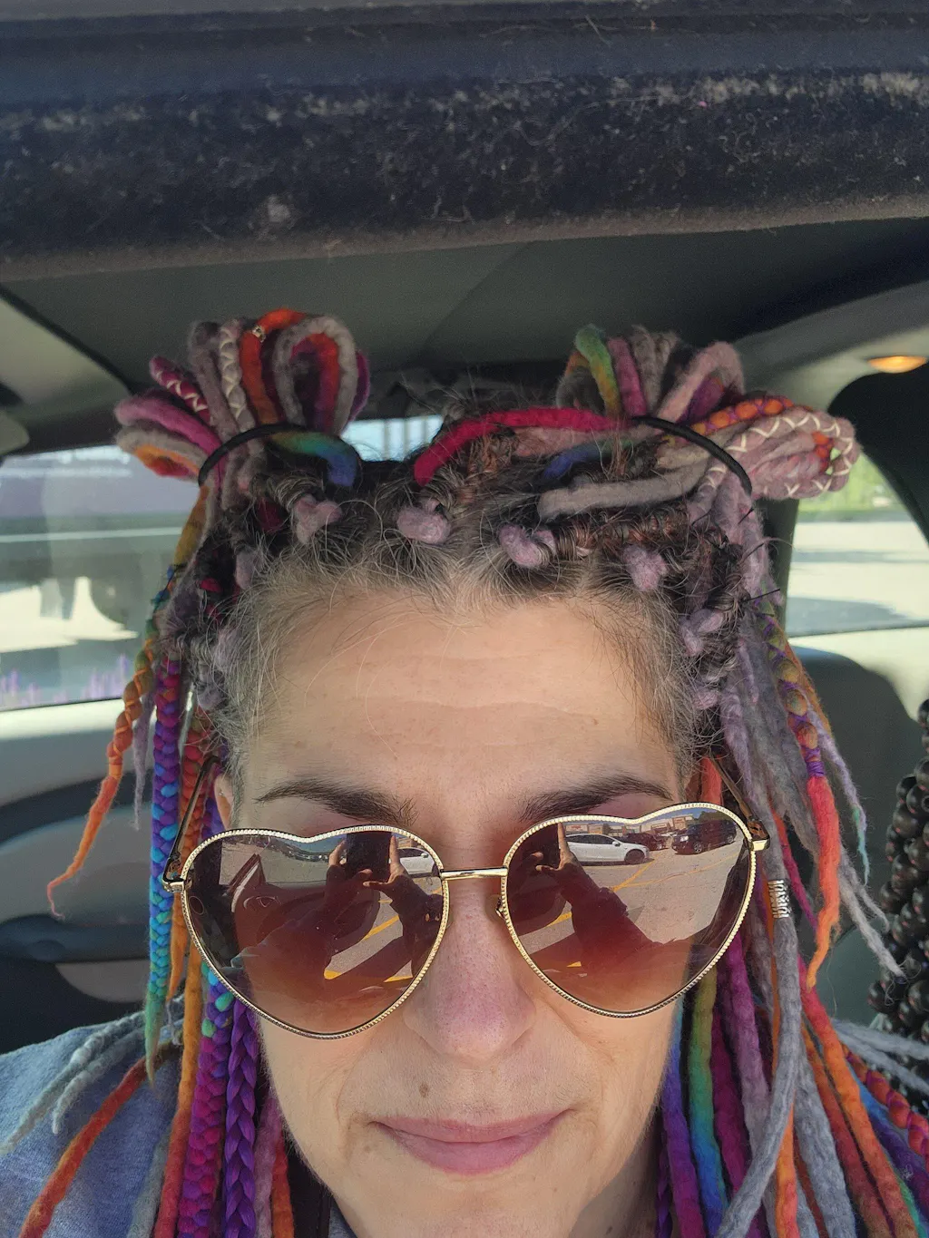 Grey blended wool dreads and braids